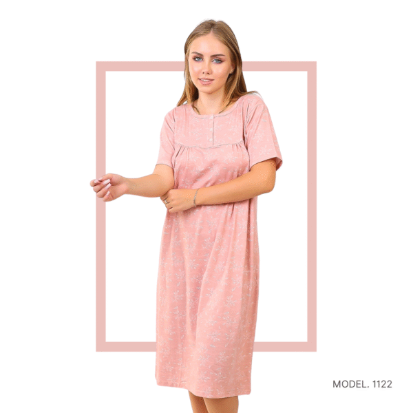 Women’s home wear R 1122 half long cotton night shirt