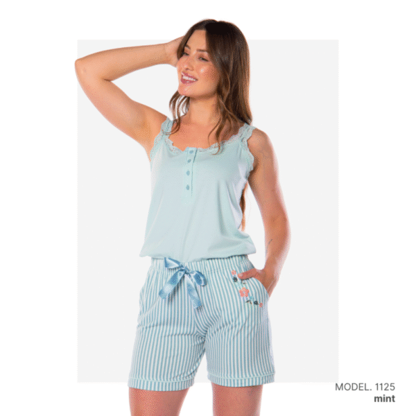 Women’s home wear Set PS 1125 soft short and a sleeveless shirt-MINT