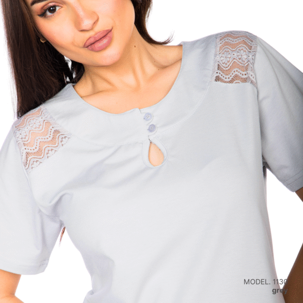 Women’s home wear Set PL 1130 soft pants and a short-sleeve shirt GREY