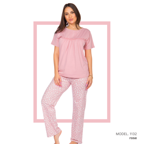 Women’s home wear Set PL 1132 soft pants and a short-sleeve shirt rose