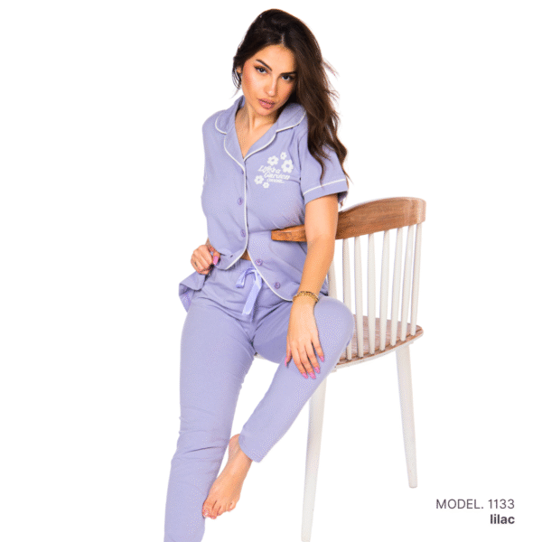 Women’s home wear Set PL 1133 soft pants and a short-sleeve shirt ROSE