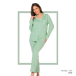 Women’s home wear Set PL 1136 soft pants and a short-sleeve shirt-INDIGO