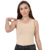 Round neck sleeveless cut top