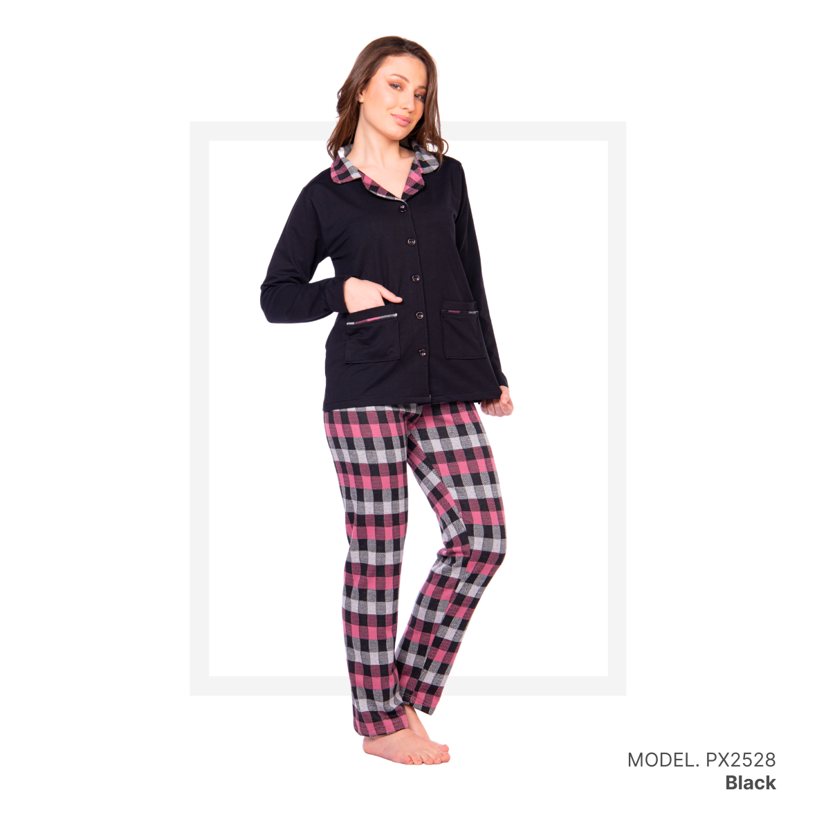 R 1103 half long cotton night shirt