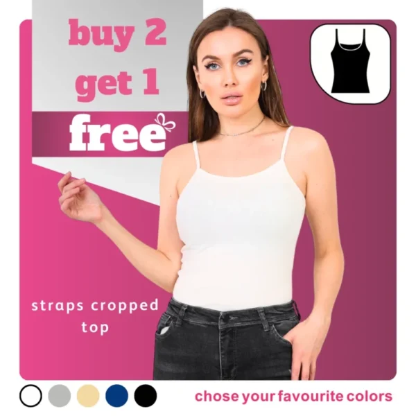 Buy 2 Get 1 Free Straps Cropped Top