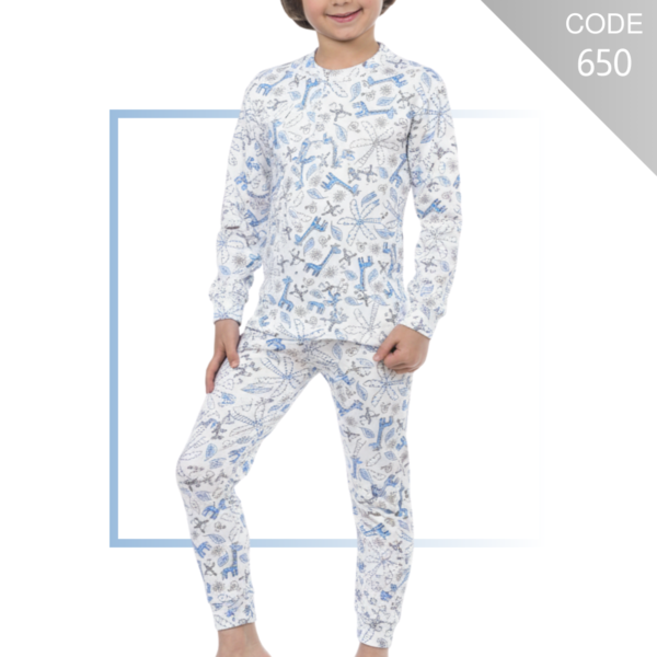 Kids printed cotton thermal underwear set – G650