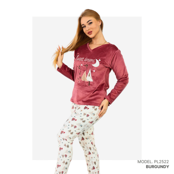 Women’s home wear Set PL 2522 - BURGUNDY