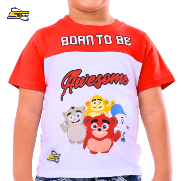 Adventure Palace Boys- Spacetoon - Cotton- 2 colors t-shirt- white and red