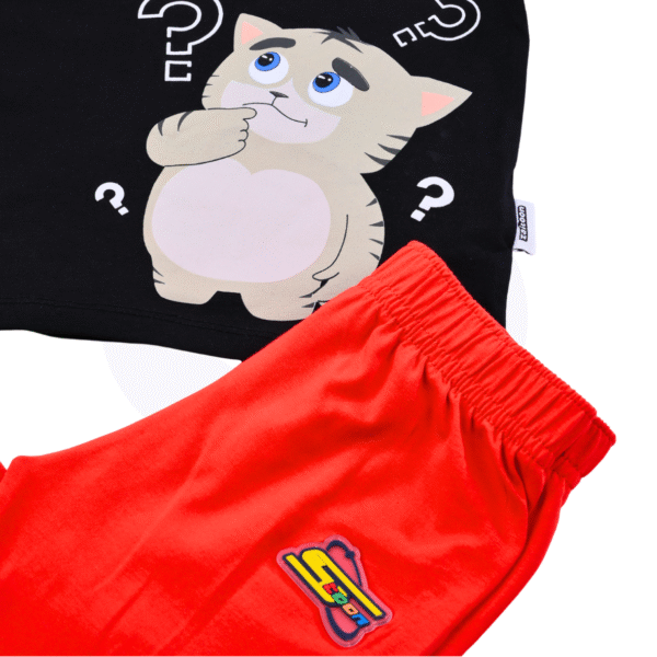 Adventure Palace Boys 2 pcs set - Spacetoon - cotton- Pajama set- (black t-shirt - red pants)
