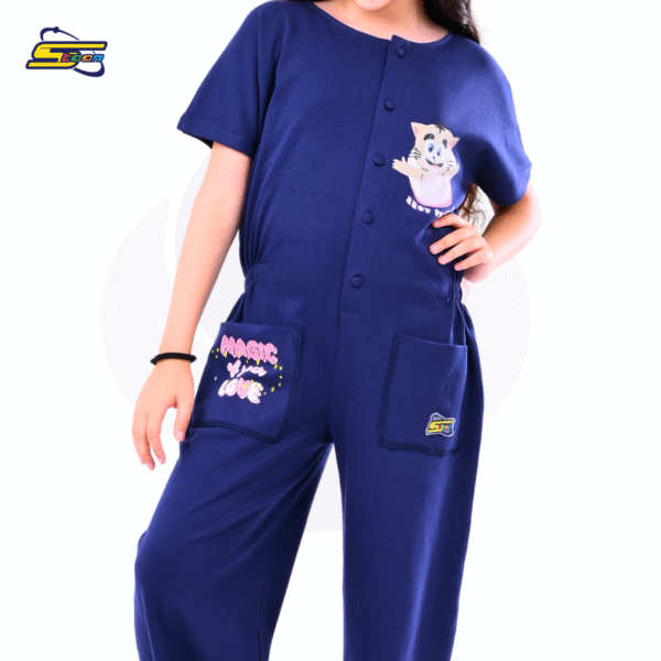 Adventure Palace Girls - Spacetoon cotton jumpsuit - Vannocat- Dark blue