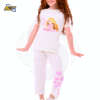 Hayati Girl 2 pcs set - Spacetoon - Cotton- Raglan pajama - white t-shirt- white pants