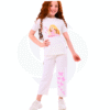Hayati Girl 2 pcs set - Spacetoon - Cotton- Raglan pajama - white t-shirt- white pants