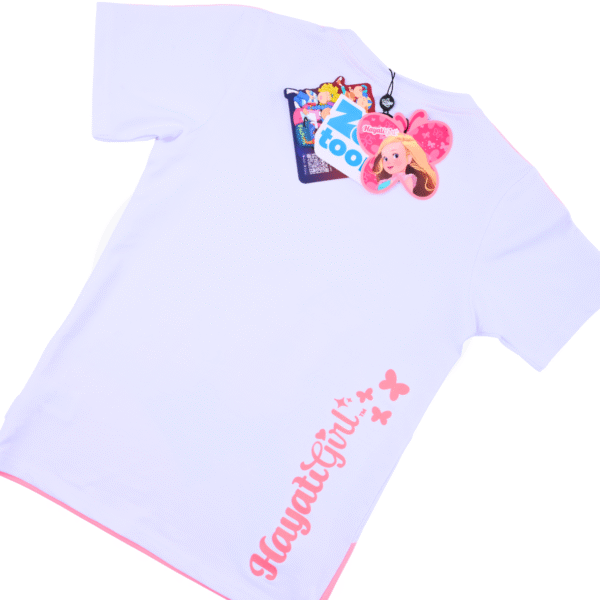 Hayati Girl 2 pcs set - Spacetoon cotton outwear set-white t-shirt and pants printed