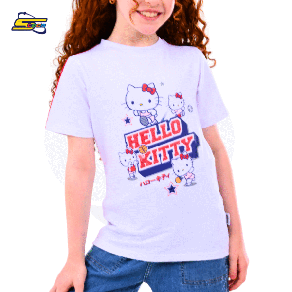 Hello kitty - Girls- Sanrio - Cotton- white- Sport t-shirt