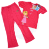 Mooda Moody Girls 2 pcs set - Spacetoon cotton outwear set - pink t-shirt with Mooda printed chracter - pink wide legs pants