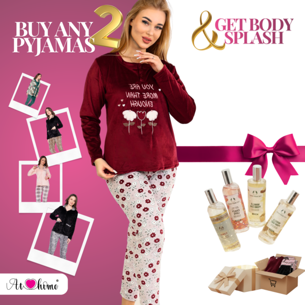 Women’s home wear Set PL 2521 - BURGUNDY