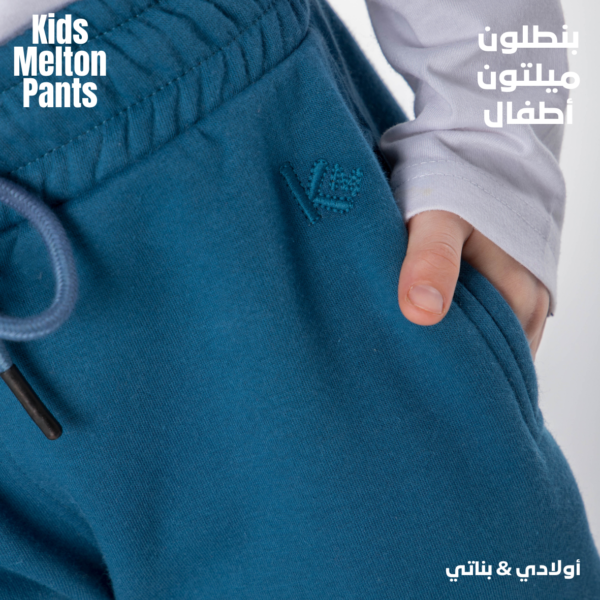 Kids soft cotton SPANTEX melton pants - Dark Blue