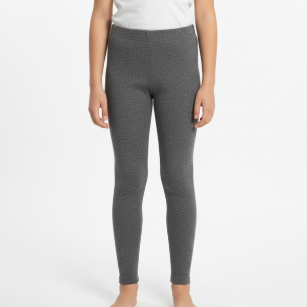 Girls winter wool leggings - knit wear - Grey