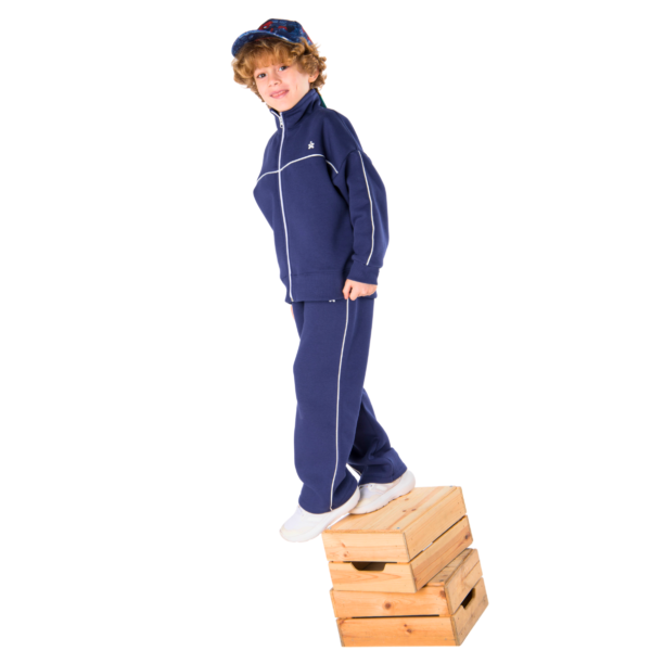 Kids Unisex tracksuit Set (2 pcs) – a zip-up jacket and matching pants - Dark Blue