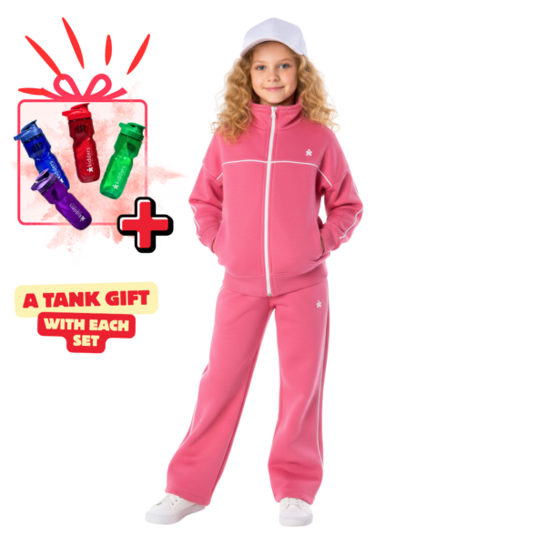 Kids Unisex tracksuit Set (2 pcs) – a zip-up jacket and matching pants - Fuschia