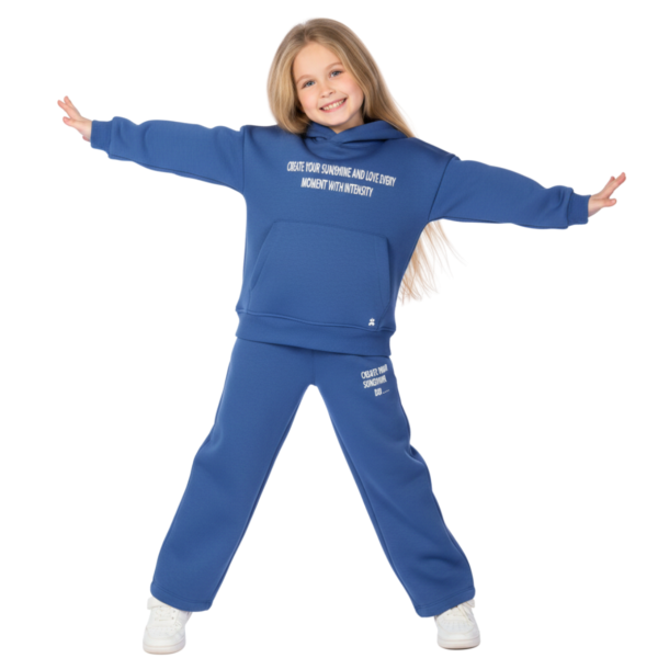 Kids Unisex tracksuit Set (2 pcs) – hooded sweatshirt and matching pants - Dark blue