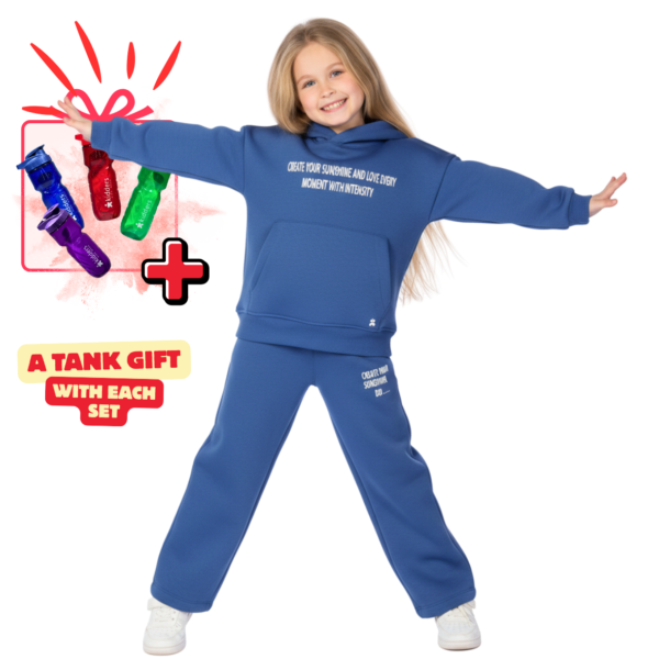 Kids Unisex tracksuit Set (2 pcs) – hooded sweatshirt and matching pants - Dark blue