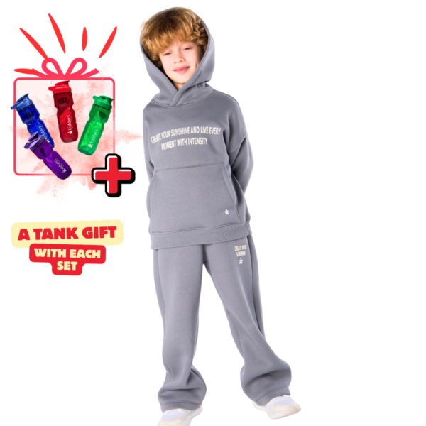 Kids Unisex tracksuit Set (2 pcs) – hooded sweatshirt and matching pants - Grey