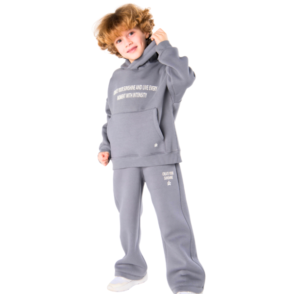 Kids Unisex tracksuit Set (2 pcs) – hooded sweatshirt and matching pants - Grey