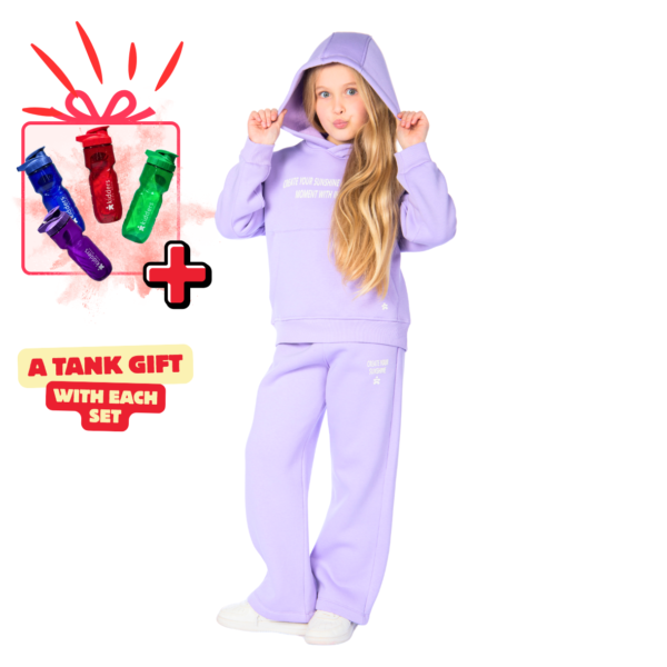 Kids Unisex tracksuit Set (2 pcs) – hooded sweatshirt and matching pants - Mauve