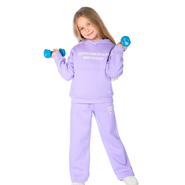 Kids Unisex tracksuit Set (2 pcs) – hooded sweatshirt and matching pants - Mauve