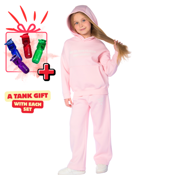 Kids Unisex tracksuit Set (2 pcs) – hooded sweatshirt and matching pants - Rose