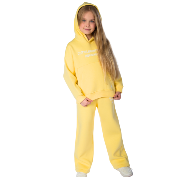 Kids Unisex tracksuit Set (2 pcs) – hooded sweatshirt and matching pants - Yellow