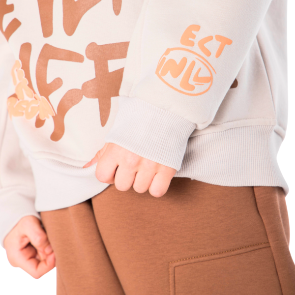 Kids Unisex tracksuit Set (2 pcs) – hooded sweatshirt and matching pants - Brown