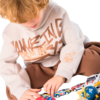 Kids Unisex tracksuit Set (2 pcs) – hooded sweatshirt and matching pants - Brown