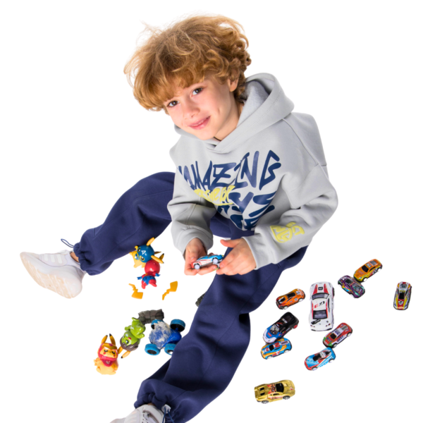 Kids Unisex tracksuit Set (2 pcs) – hooded sweatshirt and matching pants - Dark Blue