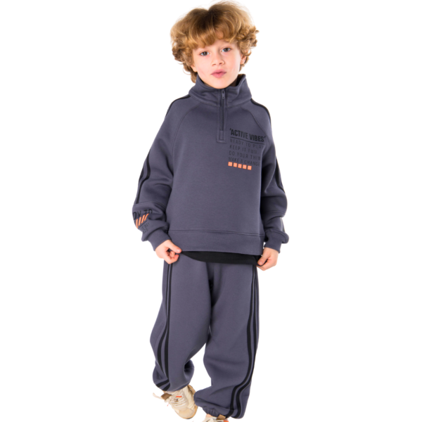 Kids Unisex tracksuit Set (2 pcs) – a sweatshirt and matching pants - Steel Grey