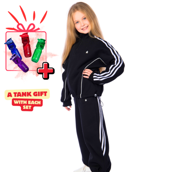 Kids Unisex tracksuit Set (2 pcs) – a sweatshirt and matching pants - Black