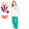 Kids Unisex tracksuit Set (2 pcs) – a sweatshirt and matching pants - GREEN