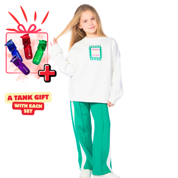 Kids Unisex tracksuit Set (2 pcs) – a sweatshirt and matching pants - GREEN