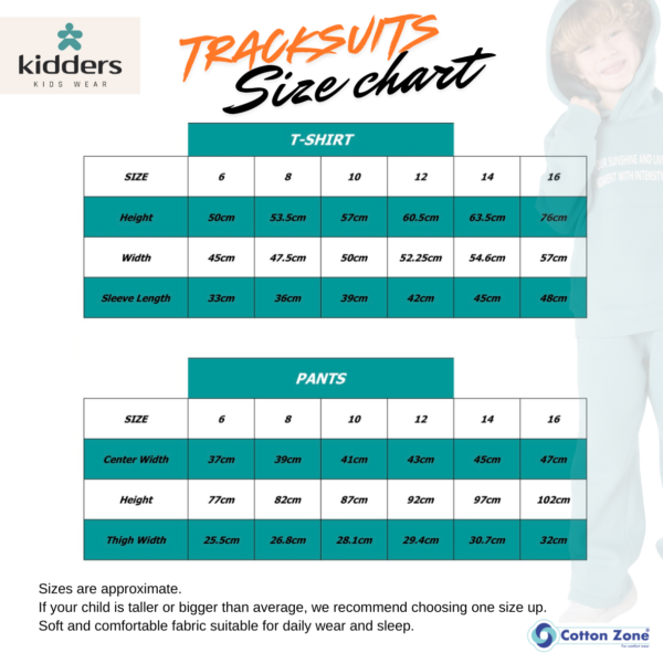 Kids Unisex tracksuit Set (2 pcs) – hooded sweatshirt and matching pants - Black