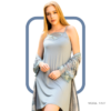 17517 Women pyjama (SET of sleeveless cotton night shirt with semi soft jacket)