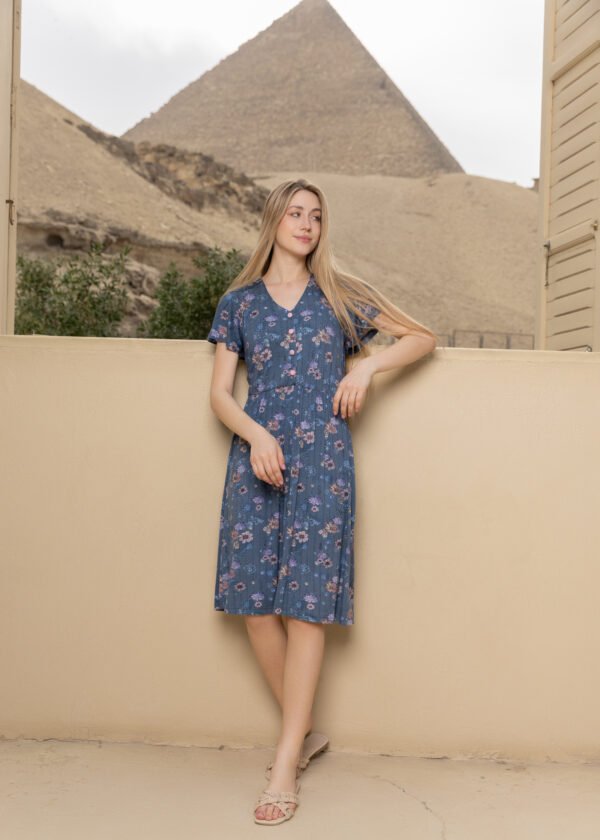 17621-5 Women pyjama (half long cotton night shirt)