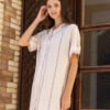 17683-A Women pyjama (soft half long cotton night shirt)