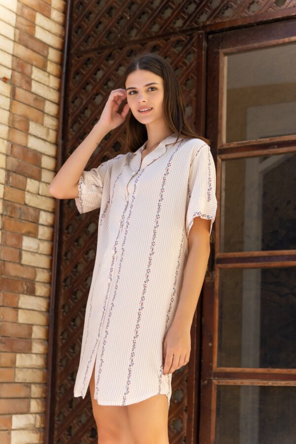 17683-A Women pyjama (soft half long cotton night shirt)