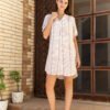 17683-M Women pyjama (soft half long cotton night shirt)