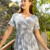 17684-1 Women pyjama (soft half long cotton night shirt)