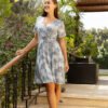 17684-4 Women pyjama (soft half long cotton night shirt)