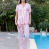 177161-1 Women pyjama (soft pants and a short-sleeve shirt)