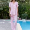 177161-4 Women pyjama (soft pants and a short-sleeve shirt)