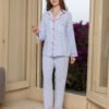 177187-AM Women pyjama (soft pants and a long-sleeve shirt)